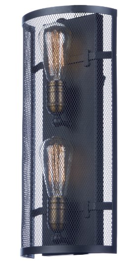 Picture of Palladium 2-Light Wall Sconce BKNAB Steel Mesh MB Incandescent Incandescent