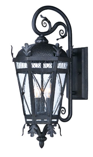 Picture of Canterbury DC Wall Lantern Wet AT Seedy Glass CA Incandescent E12 Incandescent 9.5"x22.5"