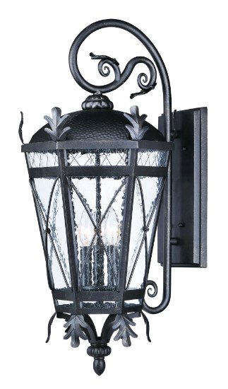 Picture of Canterbury DC Wall Lantern Wet AT Seedy Glass CA Incandescent E12 Incandescent 12"x27.5"