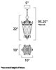 Picture of Canterbury DC Hanging Lantern AT Seedy Glass CA Incandescent E12 Incandescent (OA HT 24.75"-95.25")36" Chain