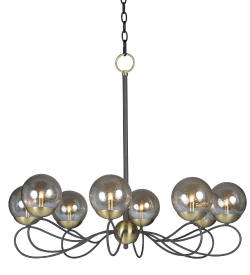 Foto para Reverb 8-Light Pendant TBZSBR Topaz Bubble Glass Bubble Glass G9 (OA HT 26"-66.75") (CAN 5"x5"x1")36" Chain