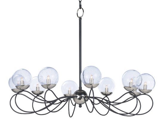 Picture of Reverb 10-Light Pendant w/LED Bulbs TXBPN Bubble Glass Bubble Glass G9 LED 38"x38"x28" (OA HT 28"-69") (CAN 6.25"x6.25"x1.25")36" Chain