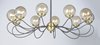 Picture of Reverb 10-Light Pendant TBZSBR Topaz Bubble Glass Bubble Glass G9 Xenon 38"x38"x28" (OA HT 28"-69") (CAN 6.25"x6.25"x1.25")36" Chain