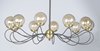 Foto para Reverb 10-Light Pendant TBZSBR Topaz Bubble Glass Bubble Glass G9 Xenon 38"x38"x28" (OA HT 28"-69") (CAN 6.25"x6.25"x1.25")36" Chain