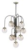 Foto para Reverb 10-Light Pendant TBZSBR Topaz Bubble Glass Bubble Glass G9 Xenon 30"x30"x34" (OA HT 34"-74.5") (CAN 6.25"x6.25"x1.25")36" Chain