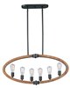 Foto para Bodega Bay 6-Light Pendant AR MB Incandescent Incandescent 36"x4.5"x16.75" (OA HT 24"-48") (CAN 12.01"x4.57"x0.83")