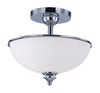 Foto para Novus 2-Light Semi-Flush Mount PC Satin White Opal Glass MB Incandescent Incandescent