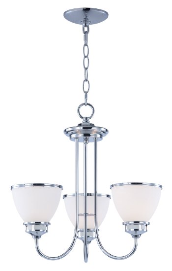 Picture of Novus 3-Light Chandelier PC Satin White Opal Glass MB Incandescent Incandescent (CAN 5"x5"x0.8")36" Chain