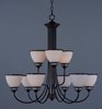 Picture of Novus 9-Light Chandelier OI Satin White Opal Glass MB Incandescent Incandescent (CAN 5"x5"x0.8")72" Chain