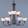 Foto para Novus 9-Light Chandelier OI Satin White Opal Glass MB Incandescent Incandescent (CAN 5"x5"x0.8")72" Chain