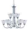 Foto para Novus 9-Light Chandelier PC Satin White Opal Glass MB Incandescent Incandescent (CAN 5"x5"x0.8")72" Chain