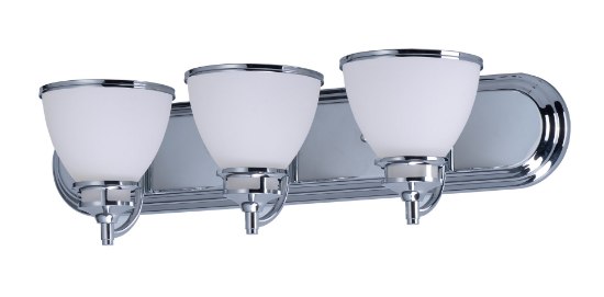 Picture of Novus 3-Light Bath Vanity PC Satin White Opal Glass MB Incandescent Incandescent