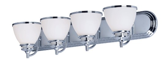 Picture of Novus 4-Light Bath Vanity PC Satin White Opal Glass MB Incandescent Incandescent