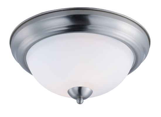 Foto para Taylor 2-Light Flush Mount SN Satin White Opal Glass MB Incandescent Incandescent 13.25"x13.25"x6.25"