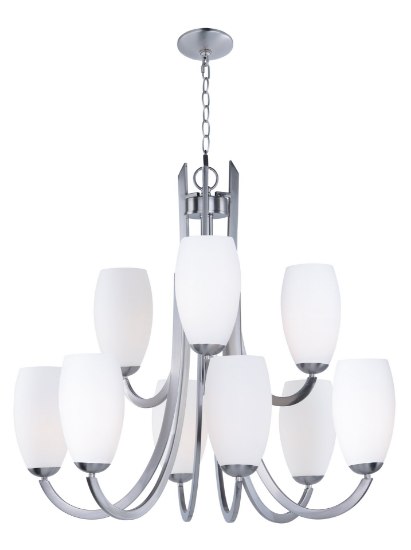 Foto para Taylor 9-Light Chandelier SN Satin White Opal Glass MB Incandescent Incandescent (CAN 2.54"x2.54"x1")72" Chain