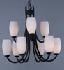 Foto para Taylor 9-Light Chandelier TXB Satin White Opal Glass MB Incandescent Incandescent (CAN 2.54"x2.54"x1")72" Chain