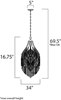 Picture of Twirl 3-Light Pendant OI Cognac CRYSTAL CA Incandescent Incandescent (OA HT 32.5"-69.5") (CAN 5"x5"x1.25")36" Chain