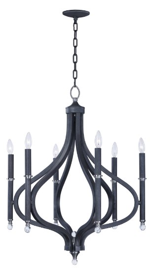 Picture of Hendrick 6-Light Pendant IO Clear Glass CA Incandescent Incandescent (OA HT 33.5"-72.75") (CAN 5"x5"x1")36" Chain