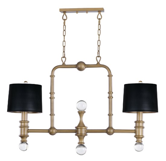 Foto para Saloon 2-Light Pendant WBR Clear Metal MB Incandescent Incandescent (OA HT 26.75"-66") (CAN 12.25"x4.75"x1")36" Chain