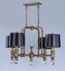 Foto para Saloon 4-Light Pendant WBR Clear Metal MB Incandescent Incandescent (OA HT 26.75"-66") (CAN 12.25"x4.75"x1")36" Chain