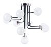 Foto para Atom 10-Light Flush Mount BKPN White Opal Glass CA Incandescent E12 Incandescent