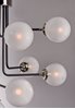 Picture of Atom 10-Light Flush Mount BKPN White Opal Glass CA Incandescent E12 Incandescent