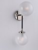 Picture of Atom 2-Light Wall Sconce BKPN White Opal Glass CA Incandescent E12 Incandescent