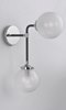 Picture of Atom 2-Light Wall Sconce BKPN White Opal Glass CA Incandescent E12 Incandescent