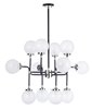 Foto para Atom 12-Light Pendant Lamp BKPN White Opal Glass CA Incandescent E12 Incandescent (OA HT 64")