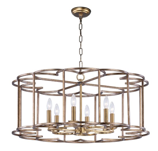 Picture of Helix 6-Light Chandelier BZF CA Incandescent E12 Incandescent 31.5"x31.5"x14.5" 36" Chain