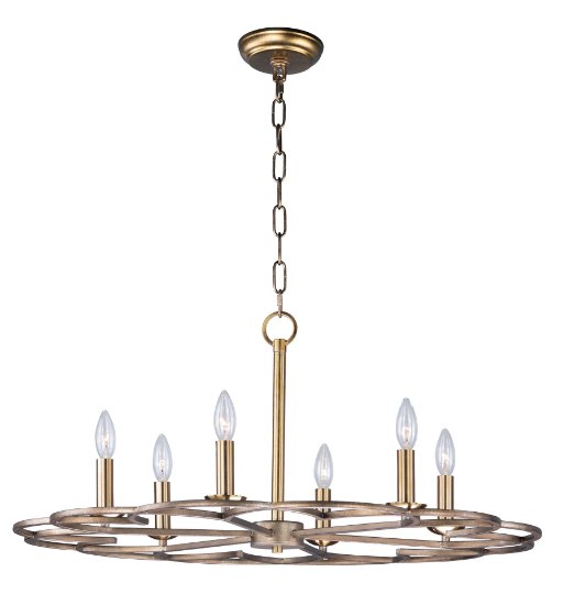 Picture of Helix 6-Light Chandelier BZF CA Incandescent E12 Incandescent 31.5"x31.5"x14" 36" Chain