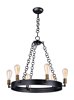 Picture of Noble 6-Light Chandelier w/Bulbs BKNAB MB ST64 Incandescent Incandescent 36" Chain