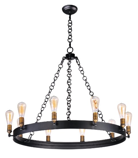 Picture of Noble 10-Light Chandelier BKNAB MB Incandescent Incandescent 36" Chain