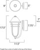 Picture of Westport DC 1-Light Outdoor Wall AT Wisp MB Incandescent Incandescent 9"x17.5"