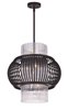 Picture of Aviary LED 13-Light Pendant AR Clear Clear Glass Rod G9 LED 21"x21"x22" (OA HT 23.38"-71.25") (CAN 5.51"x5.51"x1.38")