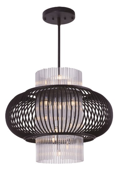 Picture of Aviary LED 13-Light Pendant AR Clear Clear Glass Rod G9 LED 28"x28"x23.5" (OA HT 24.98"-72.75") (CAN 945"x9.45"x1.38")