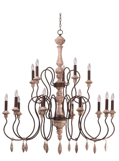 Picture of Olde World 15-Light Chandelier SW CA Incandescent E12 Incandescent 72" Chain