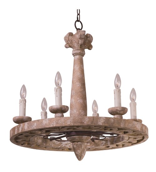 Foto para Olde World 6-Light Chandelier SW CA Incandescent E12 Incandescent 26"x28" 36" Chain