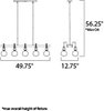 Picture of Kinetic LED 10-Light Linear Pendant DSN Clear Glass PCB LED (OA HT 56.25")