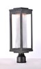 Picture of Salon LED 1-Light Outdoor Post BK Clear Ribbed Glass PCB LED