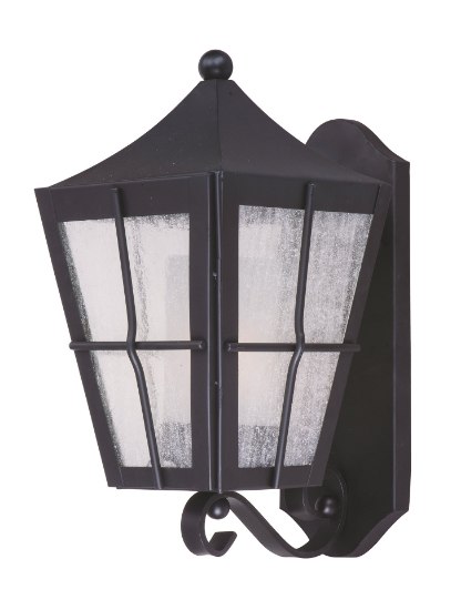 Foto para Revere 1-Light Outdoor Wall Lantern BK Seedy/Frosted GU24 Fluorescent Fluorescent 7"x14.5"