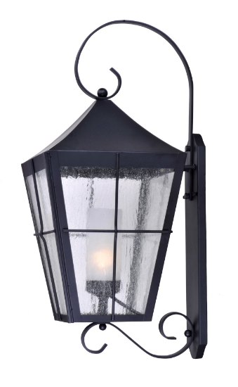 Foto para Revere 1-Light Outdoor Wall Lantern BK Seedy/Frosted GU24 Fluorescent Fluorescent 12"x30"