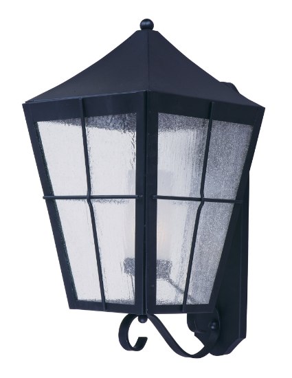 Picture of Revere 1-Light Outdoor Wall Lantern BK Seedy/Frosted GU24 Fluorescent Fluorescent 12"x24"