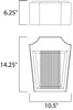 Picture of Villa LED Outdoor Wall Lantern AR Clear / Clear Ribbed PCB LED 10.5"x14.25"