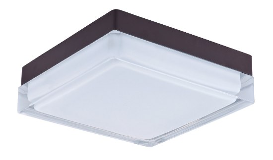 Foto para Illuminaire LED Flush Mount BZ Clear/White Clear/White Glass PCB LED 9.25"x9.25"x2.5"