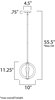 Foto para Bodega Bay 1-Light Pendant AR MB Incandescent Incandescent (OA HT 13.5"-55.5") (CAN 4.5"x4.5"x0.75")