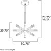 Picture of 3.2W Spoke LED Pendant AL Acrylic PCB LED (OA HT 27.5"-73.25") (CAN 7"x7"x1.75")