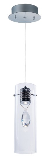 Foto para 3W Solitaire 1-Light LED Pendant PC Clear Glass PCB LED (OA HT 14.5"-132")