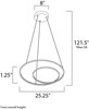 Foto para 55W Cycle LED Pendant MS Acrylic PCB LED (OA HT 3.25"-121.5") (CAN 8"x8"x2")