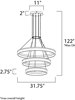 Foto para 70W Saturn 3-Tier LED Pendant BZ Matte White Frosted Acrylic PCB LED (OA HT 16"-122") (CAN 11"x11"x2")